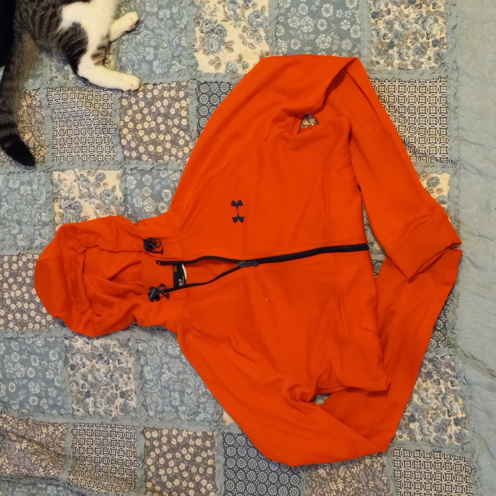Mens small orange underarms zip-up